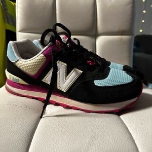 New Balance 574 Women’s Size 11 B Width Black Pink Glow 2021 Athletic Shoes